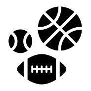 football, basball, basketball